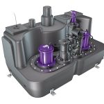 Канализационная насосная станция Aqualift F XL. Насосов: 2 Ёмкость: 300 л. Без задвижки