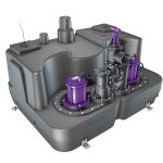 Канализационная насосная станция Aqualift F XL. Насосов: 2 Ёмкость: 450 л. С пластиковой задвижкой